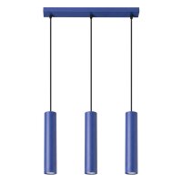 H&auml;ngelampe Stahl Ultramarin 3-flammig GU10 L:45 cm