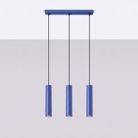 Hängelampe Stahl Ultramarin 3-flammig GU10 L:45 cm
