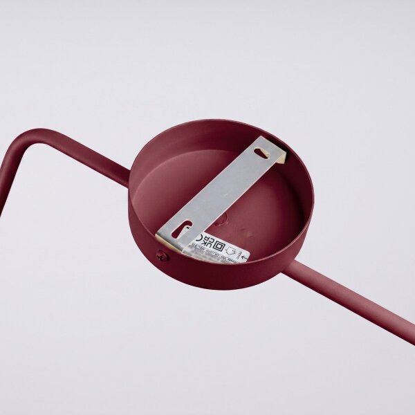 Wandlampe Stahl Burgund Schalter Stecker E14 B:14cm