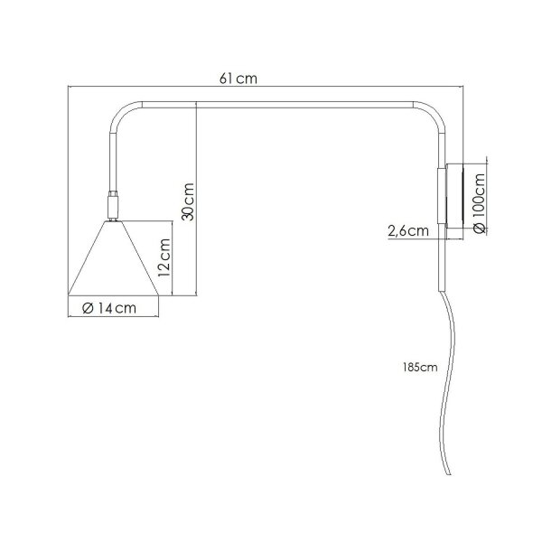 Wandlampe Stahl Salbei Schalter Stecker E14 B:14cm