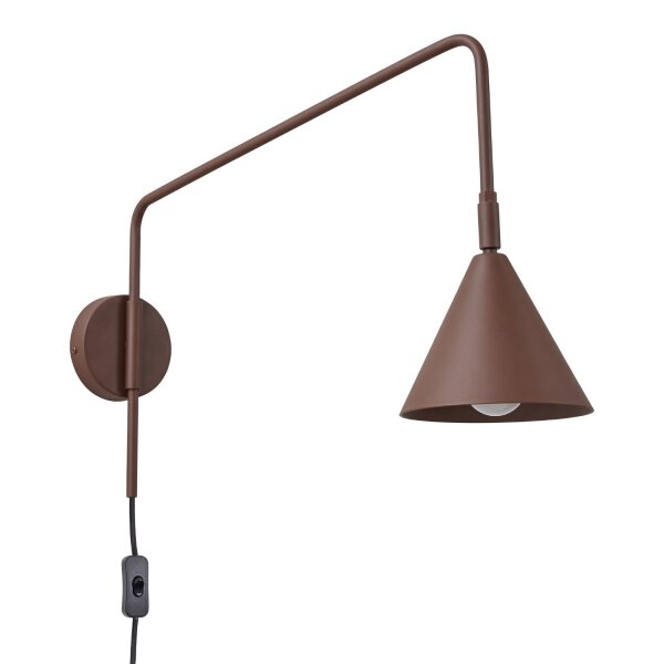 Wandlampe Stahl Braun Schalter Stecker E14 B:14 cm