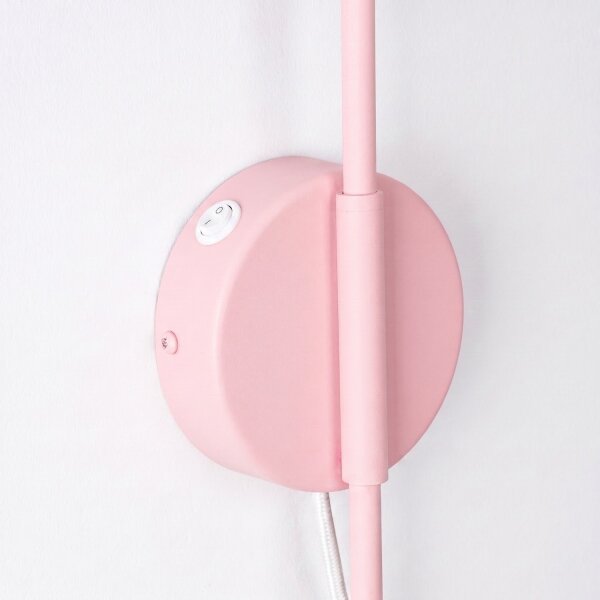 Wandlampe Stahl Rosa Schalter E14 B:14 cm wohnlich