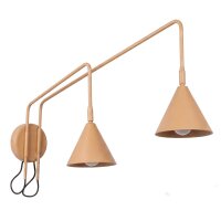 Wandlampe Stahl Gold Schalter 2-flammig E14 B:150cm