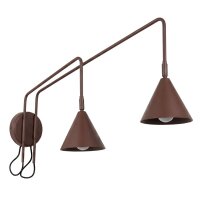 Wandlampe Stahl Braun Schalter 2-flammig E14 H:30cm