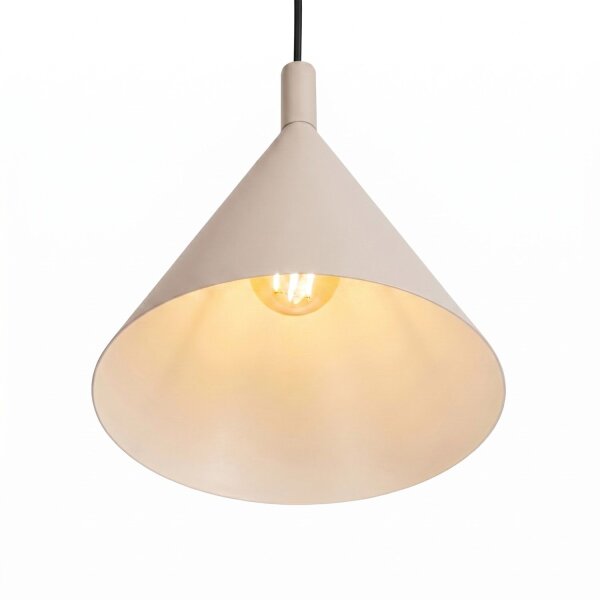 Pendelleuchte Stahl Taupe Modern E27 Ø24,5 cm rund