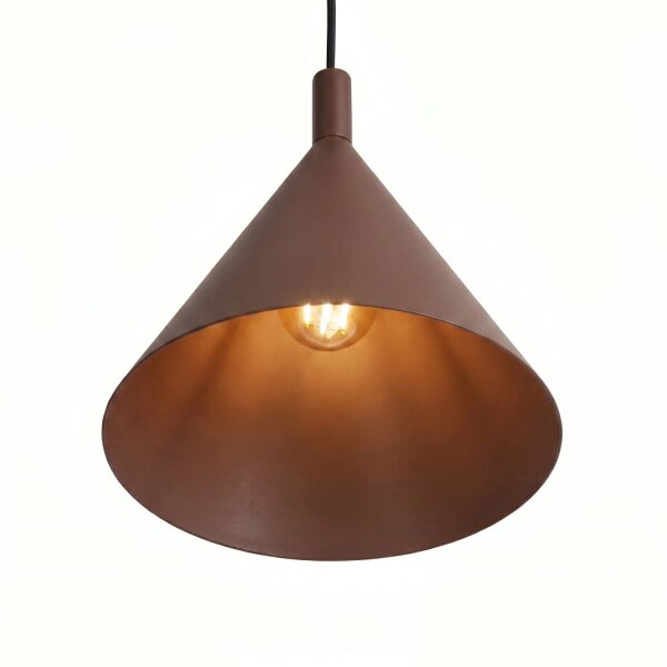 Pendelleuchte Stahl Braun Modern E27 Ø24,5 cm rund