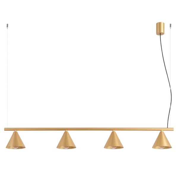 Pendelleuchte Stahl Gold 4-flammig E14 L:122 cm