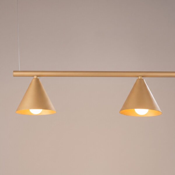 Pendelleuchte Stahl Gold 4-flammig E14 L:122 cm