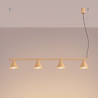 Pendelleuchte Stahl Gold 4-flammig E14 L:122 cm