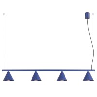 H&auml;ngelampe Stahl Ultramarin 4-flammig E14 L:122 cm