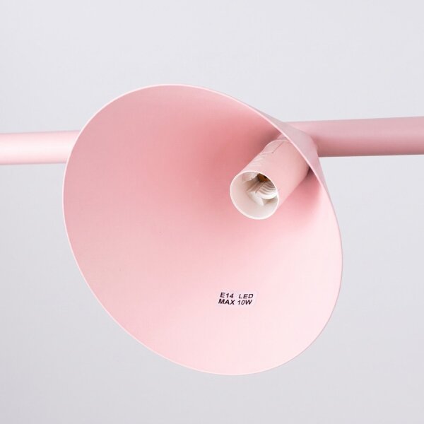 Pendelleuchte Modern Stahl Rosa 4-flammig E14 L:122 cm