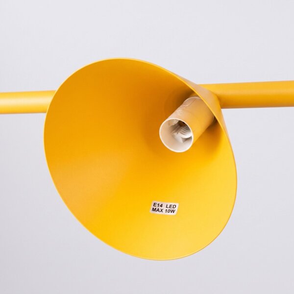 Pendelleuchte Stahl Gelb 4-flammig E14 L:122 cm Modern