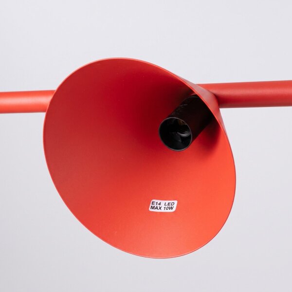 Hängelampe Stahl Rot 4-flammig E14 L:122cm wohnlich