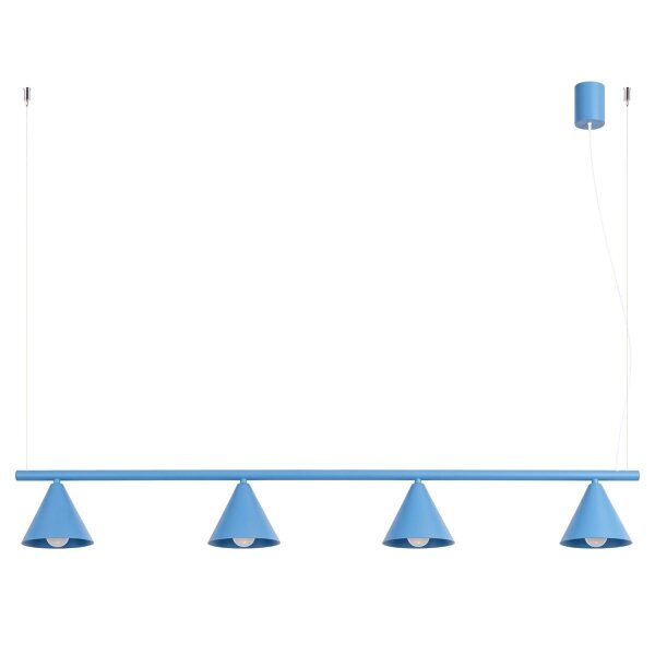 Hängelampe Stahl Hellblau 4-flammig Modern E14 L:122cm