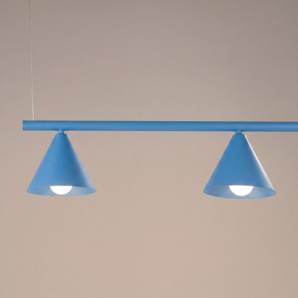 Hängelampe Stahl Hellblau 4-flammig Modern E14 L:122cm
