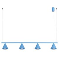 H&auml;ngelampe Stahl Hellblau 4-flammig Modern E14 L:122cm