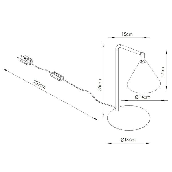 Tischlampe schwenkbar drehbar Stahl Rosa E14 H:35cm