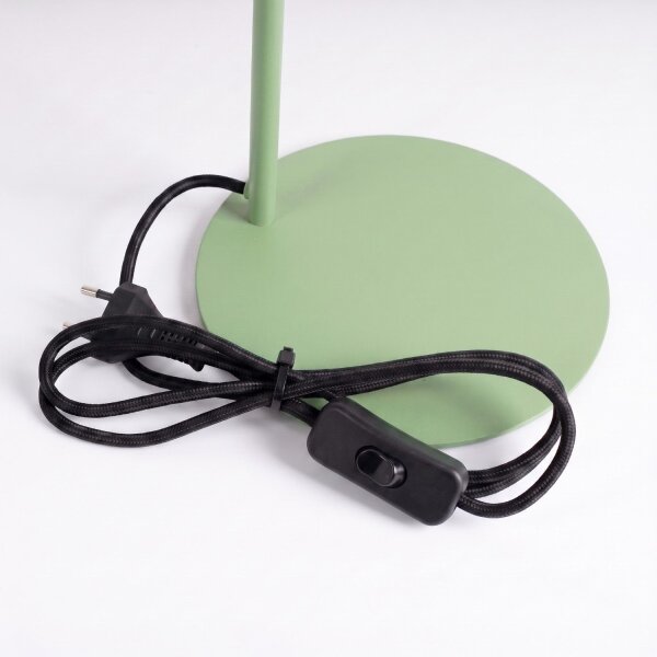 Tischlampe schwenkbar drehbar Stahl Salbei E14 H:35cm