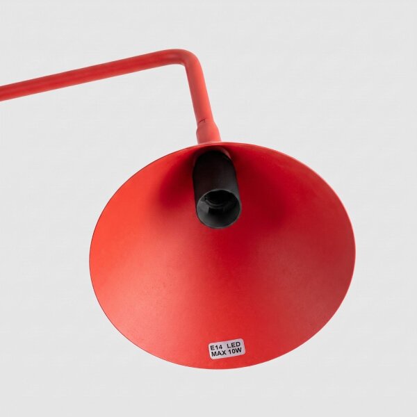Tischlampe schwenkbar drehbar Stahl Rot E14 H:35cm