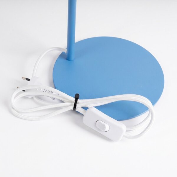 Tischlampe schwenkbar drehbar Stahl Hellblau E14 H:35cm
