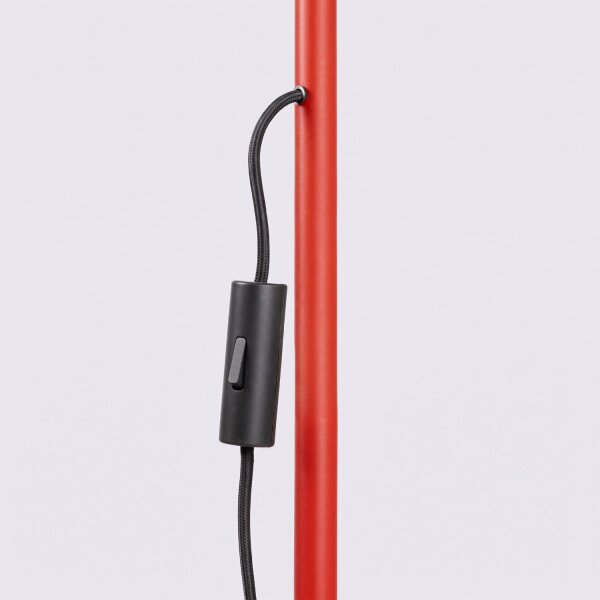 Stehlampe schwenkbar drehbar Stahl Rot E14 H:165cm