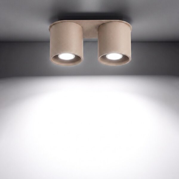 Deckenlampe Aluminium Taupe 2-flammig GU10 L:26 cm