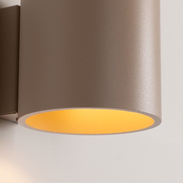 Wandlampe Up Down indirekt Aluminium Taupe G9 10cm rund
