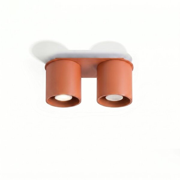 Deckenlampe Aluminium Ockerrot 2-flammig GU10 L:26cm