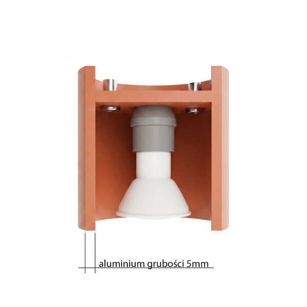 Deckenlampe Aluminium Ockerrot 2-flammig GU10 L:26cm