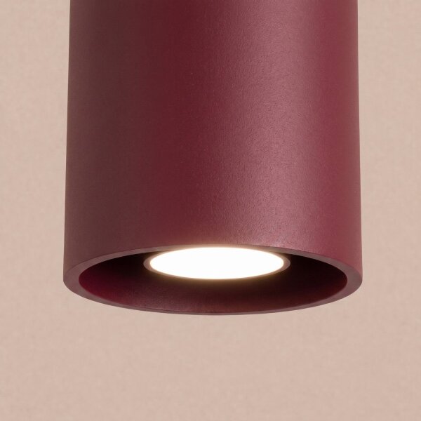 Deckenstrahler Aluminium Burgund GU10 L:10 cm rund