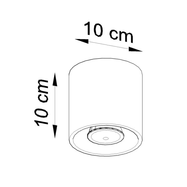 Deckenstrahler Aluminium Burgund GU10 L:10 cm rund