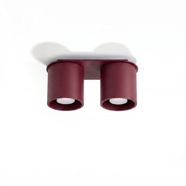 Deckenlampe Aluminium Burgund 2-flammig GU10 L:26cm