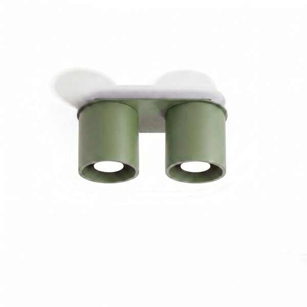 Deckenlampe Aluminium Olivgrün 2-flammig GU10 L:26cm