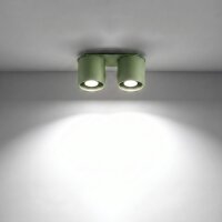 Deckenlampe Aluminium Olivgrün 2-flammig GU10 L:26cm