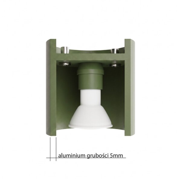 Wandlampe Up Down indirekt Aluminium Olivgrün G9 H:10cm
