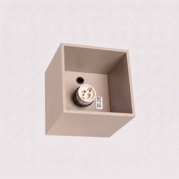 Deckenstrahler Aufputz Aluminium Taupe GU10 B:10cm