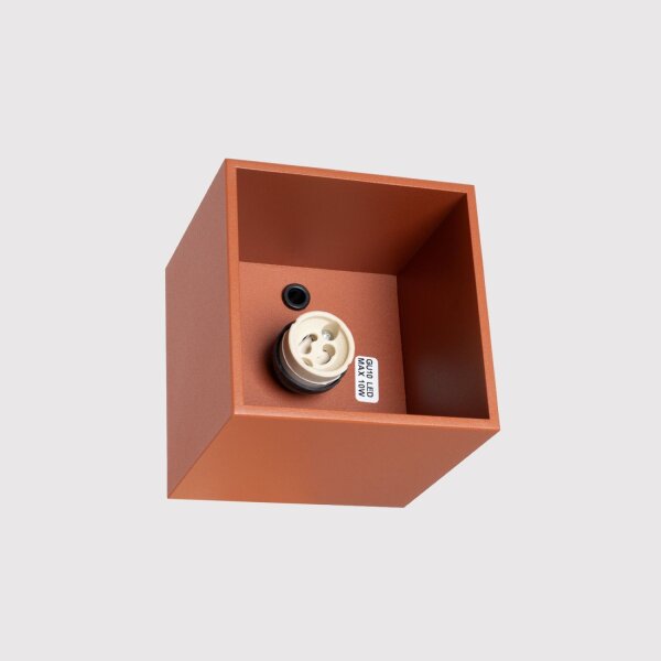 Deckenspot Aufputz Aluminium Ockerrot GU10 H:10 cm