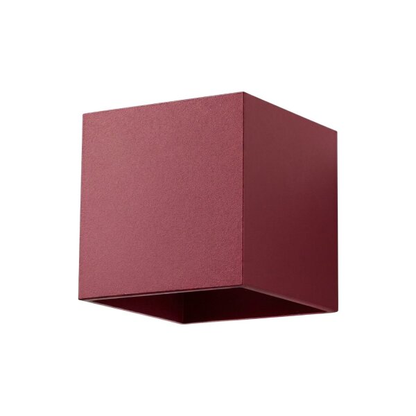 Wandlampe Up Down indirekt Aluminium Burgund G9 T:12cm