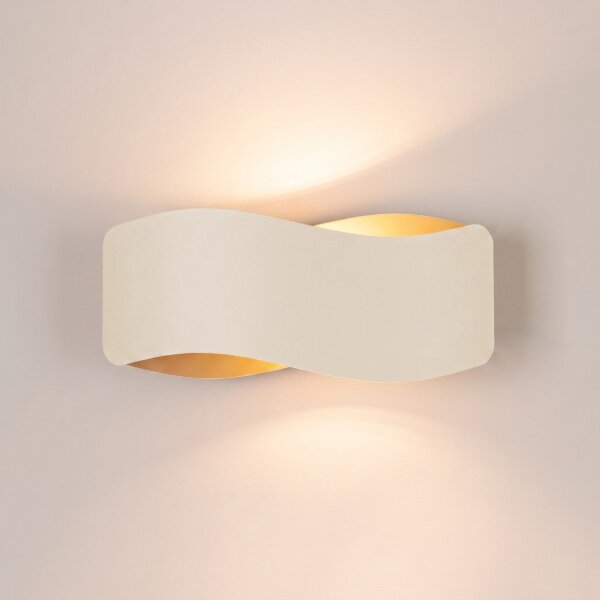Wandlampe Up Down blendarm indirekt Stahl Beige G9 30cm