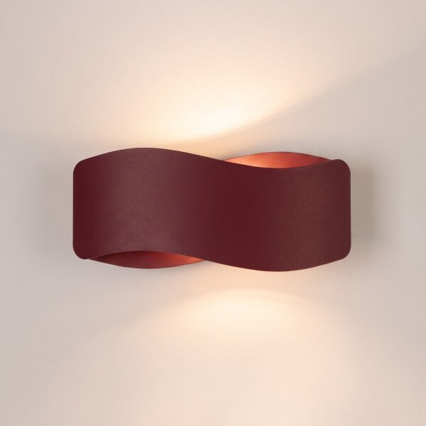 Wandlampe Up Down indirekt Stahl Burgund G9 L:30cm
