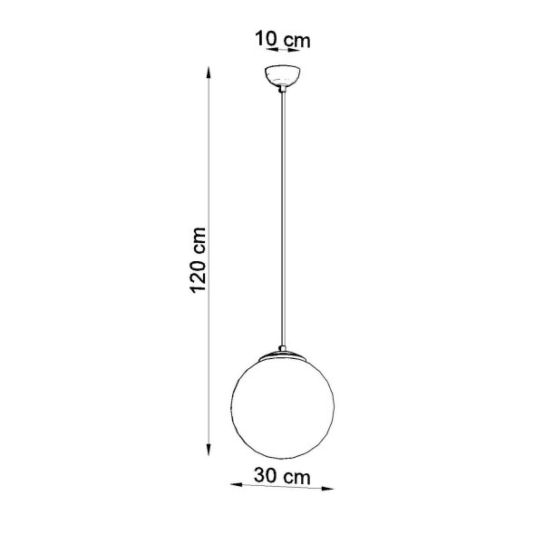 Hängelampe verstellbar Glas Stahl Schwarz E27 Ø30cm