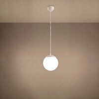 Hängelampe höhenverstellbar Glas Stahl Beige...