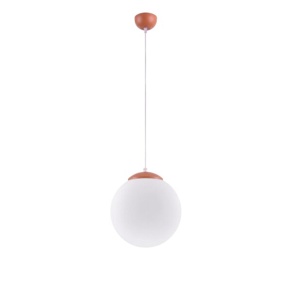 Hängelampe verstellbar Glas Stahl Ockerrot E27 Ø30cm