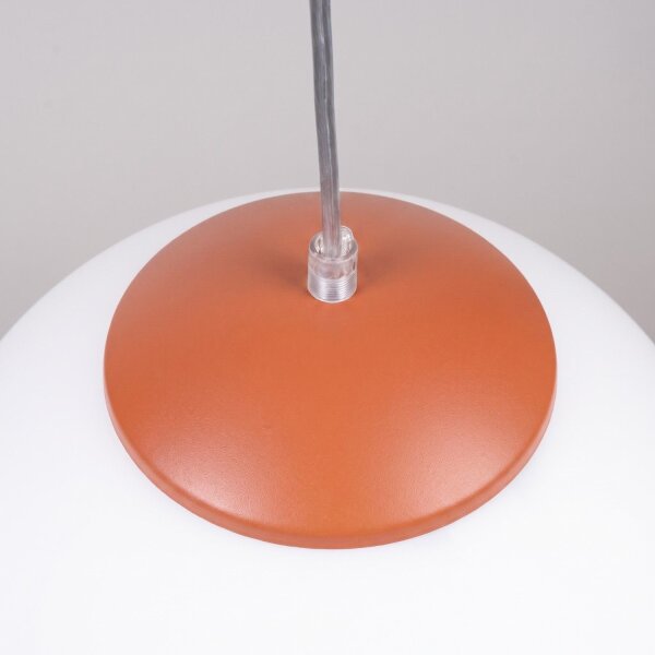 Hängelampe verstellbar Glas Stahl Ockerrot E27 Ø40cm