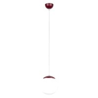 Hängelampe verstellbar Glas Stahl Burgund E27...