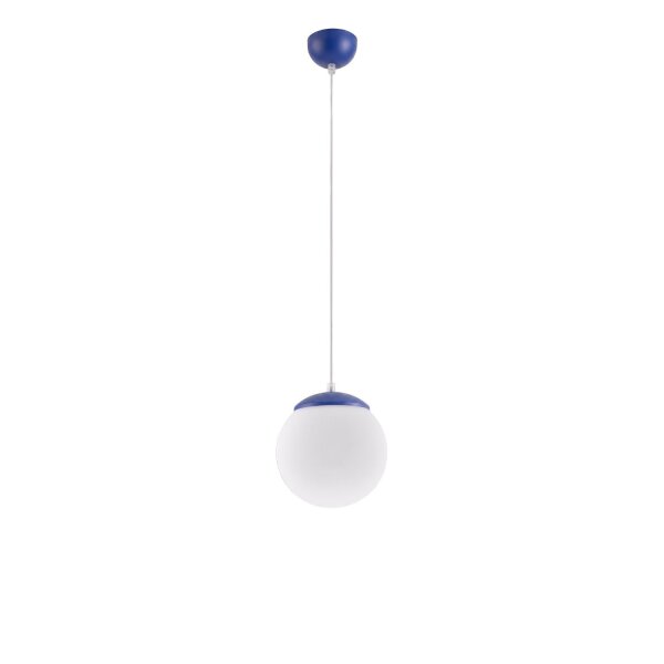 Hängelampe verstellbar Glas Stahl Ultramarin E27 Ø20cm