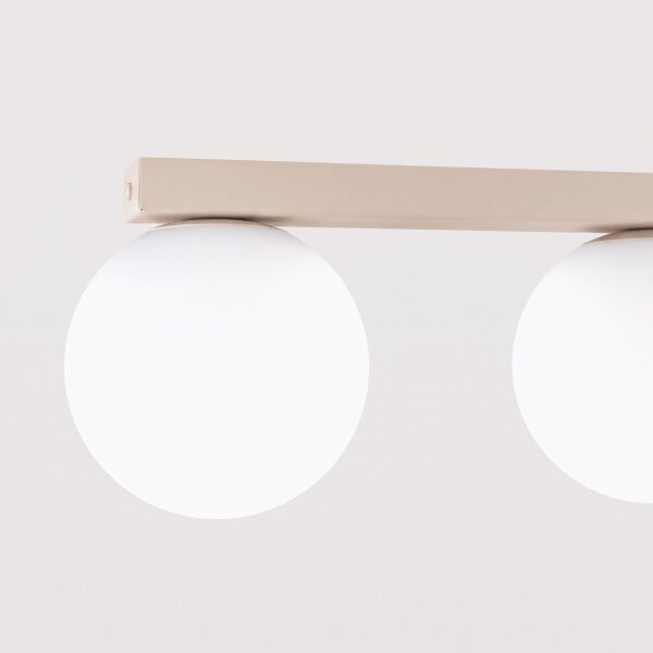 Deckenlampe blendarm Glas Stahl Beige G9 L:34,5 cm