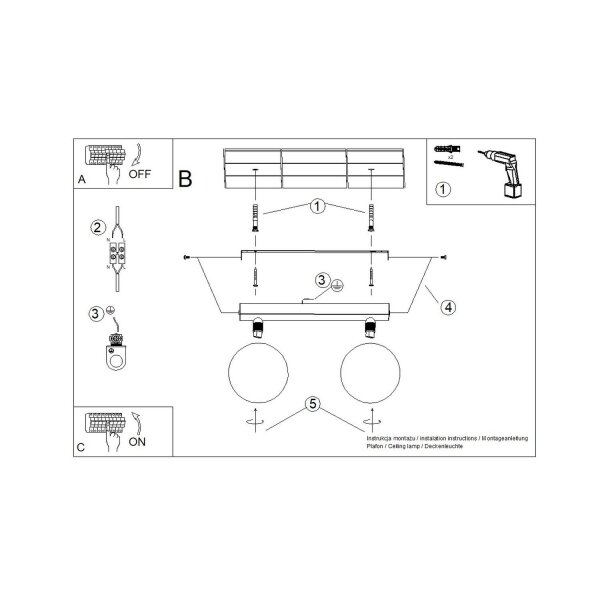 Deckenlampe blendarm Glas Stahl Beige G9 L:34,5 cm