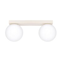Deckenlampe blendarm Glas Stahl Beige G9 L:34,5 cm