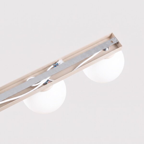 Deckenlampe blendarm Glas Stahl Beige 4-flammig G9 88cm